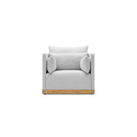 造作ZAOZUO 远山沙发 北欧现代实木框架布艺沙发大户型客厅沙发 霜灰色 单人座