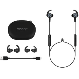 HONOR 荣耀 xSport AM61 入耳式颈挂式动圈蓝牙耳机 幻夜黑