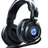 HP 惠普 H200 耳罩式头戴式有线耳机 黑色 3.5mm/USB-A