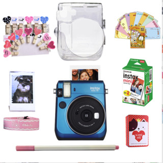 FUJIFILM 富士 INSTAX mini70 拍立得 (86x54mm) 冰晶蓝+白边相纸20张 实用套餐