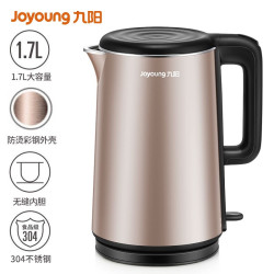 Joyoung 九阳 热水壶烧水壶电水壶 1.7L无缝内胆双层锁温防烫 家用电热水壶K17FD-W500
