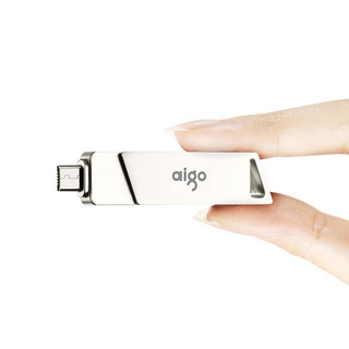 aigo 爱国者 U385 USB3.0 U盘 银色 32GB Micro USB/USB-A双口