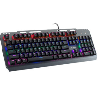 RAPOO 雷柏 GK500 104键 有线机械键盘 黑色 雷柏红轴 混光