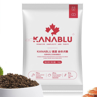 KANABLU 嘉蓝 鸡肉三文鱼奶酪中小型犬全阶段狗粮 50g*6袋