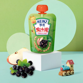 Heinz 亨氏 乐维滋系列 果泥 3段 苹果黑加仑燕麦味 120g*24袋