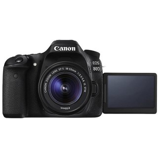 Canon 佳能 EOS 80D APS-C画幅 数码单反相机 黑色 EF-S 18-55mm F3.5 IS STM 变焦镜头 单镜头套机