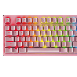 RAZER 雷蛇 猎魂光蛛粉晶版 104键 有线机械键盘 粉晶 光轴 RGB