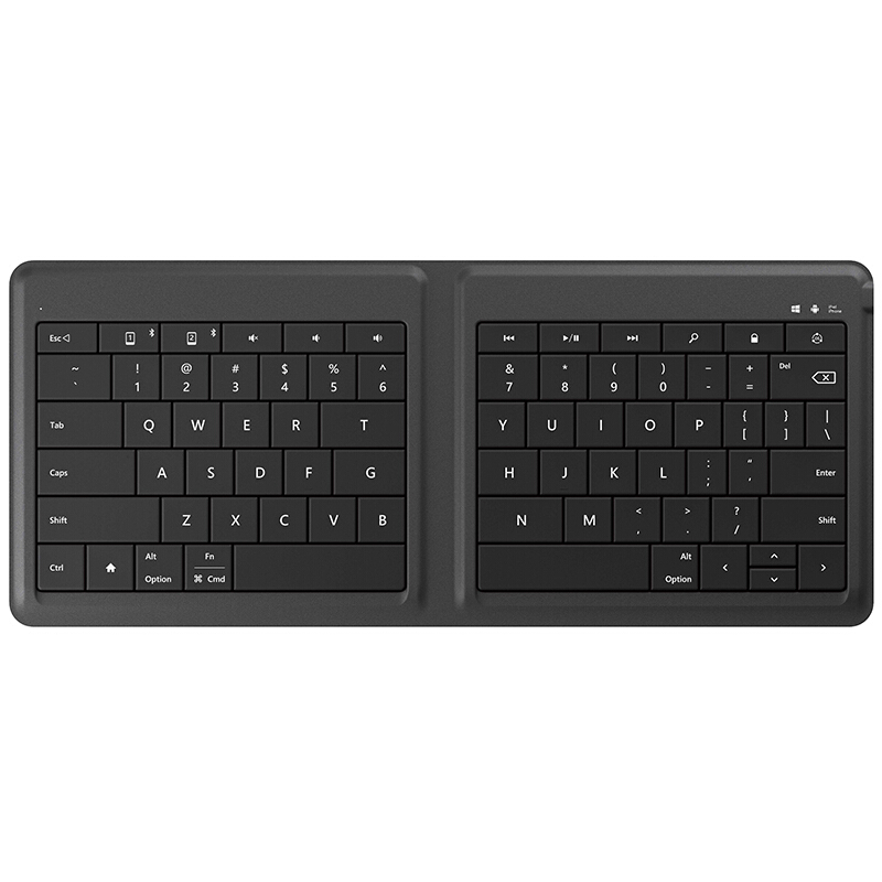 Microsoft 微软 通用折叠键盘 蓝牙无线薄膜键盘 黑色 无光