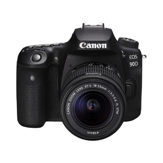 Canon 佳能 EOS 90D APS-C画幅 数码单反相机 黑色 EF-S 18-55mm F3.5 IS STM 变焦镜头 单镜头套机