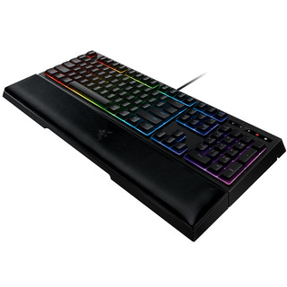 RAZER 雷蛇 雨林狼蛛幻彩版 104键 有线薄膜键盘 黑色 RGB