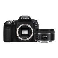 Canon 佳能 EOS 90D APS-C画幅 数码单反相机 黑色 EF 50mm F1.8 II 定焦镜头 单镜头套机