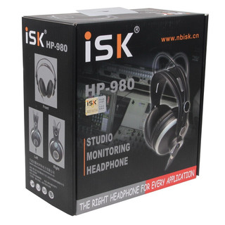 iSK 声科 HP-980 耳罩式头戴式降噪有线耳机 黑色 3.5mm