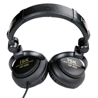 iSK 声科 HP-800 耳罩式头戴式有线耳机 黑色 3.5mm