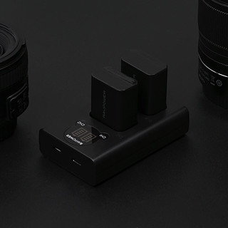 RAVPower NP-FW50 相机电池充电器 黑色 2槽
