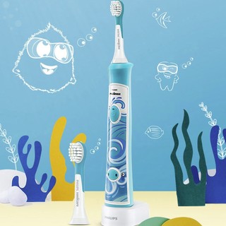 PHILIPS 飞利浦 Sonicare for Kids儿童护齿系列 HX6312/05 儿童电动牙刷 蓝色 基础款