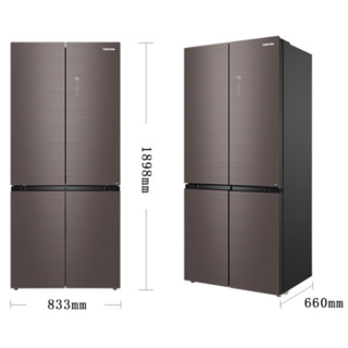 TOSHIBA 东芝 GR-RF541WE-PG1A8 风冷十字对开门冰箱 515L 墨茶棕