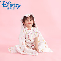 Disney 迪士尼 婴儿浴巾A类6层纱布儿童洗澡巾纯棉纱布浴巾婴儿抱被盖毯柔软吸水 米妮粉（105*105cm）