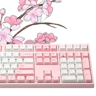 VARMILO 阿米洛 MA108 桜 108键 有线静电容键盘 粉白 阿米洛静电容V2雏菊黄轴 单光