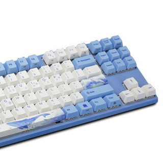 VARMILO 阿米洛 MA87 海韵 87键 有线静电容键盘 蓝白 阿米洛静电容V2玫瑰红轴 单光