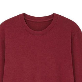 UNIQLO 优衣库 HEATTECH EXW 男士圆领九分袖T恤 429017 枣红色 XS