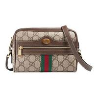 GUCCI 古驰 OPHIDIA系列 女士帆布单肩包 517350 96IWS 8745 卡其/红绿