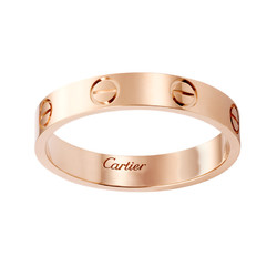 Cartier 卡地亚 男女LOVE戒指玫瑰金订婚结婚对戒B4085200 玫瑰金 49