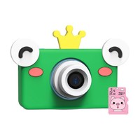 萌宝拍 儿童卡通拍照相机3200万数码迷你小单反可拍照录像宝宝玩具生日礼物 C1青蛙32G