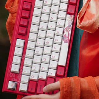 VARMILO 阿米洛 中国娘 VA108M 锦鲤娘 108键 有线机械键盘 红色 Cherry茶轴 无光