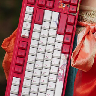 VARMILO 阿米洛 中国娘 VA108M 锦鲤娘 108键 有线机械键盘 红色 Cherry茶轴 无光