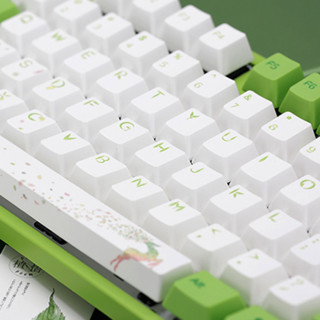 VARMILO 阿米洛 VA87M 森灵 87键 有线机械键盘 绿白 Cherry茶轴 无光
