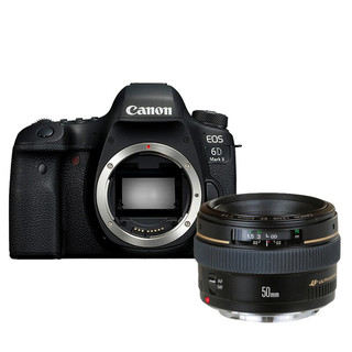 Canon 佳能 EOS 6D Mark II 全画幅 数码单反相机 黑色 EF 50mm F1.4 USM 定焦镜头 单镜头套机