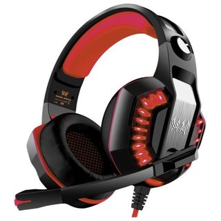 KOTION EACH 因卓 G2000 二代 升级版 耳罩式头戴式有线耳机 黑红色 3.5mm双插+USB口
