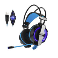 KOTION EACH 因卓 G7000 耳罩式头戴式降噪有线耳机 黑蓝色 USB口