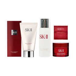 SK-II 洁面护肤套装 洁面120g+清莹露30ml+3D紧致面膜1片+面霜15g