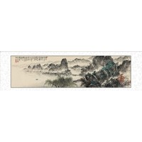 HONGYAN 泓砚 蔡景星《借问西湖》 66x216cm 新中式客厅装饰画 国画 山水画