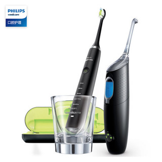 PHILIPS 飞利浦 电动牙刷冲牙器 口腔护理套装 黑色款 HX8471/03