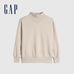 Gap 盖璞 女装碳素软磨抓绒半高领卫衣655690春季新款运动上衣