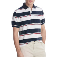 TOMMY HILFIGER 汤米·希尔费格 男士新款时尚休闲条纹拼色短袖POLO衫