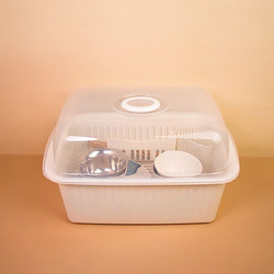 Zenxin 振兴 厨房置物架塑料带盖沥水碗架装碗筷收纳箱放餐具碗筷收纳盒放碗柜YH5946