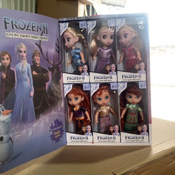 Disney 迪士尼 冰雪奇缘套6个娃娃礼盒 6寸冰雪袋装送雪宝