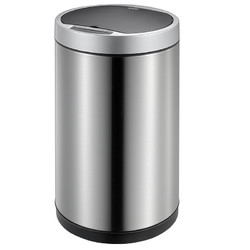 EKO 宜可 充电感应垃圾桶 家用不锈钢欧式垃圾筒 9285 砂钢 12L