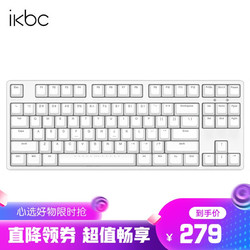 iKBC ikbc87机械键盘游戏电脑外设笔记本cherry樱桃轴有线办公C104正侧刻可选 C87白色有线87键 茶轴