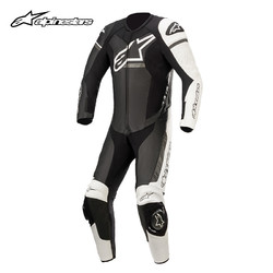 Alpinestars a星alpinestars连体皮衣水牛皮专业赛道赛车服机车骑行服GP FORCE 黑白灰色1022 54