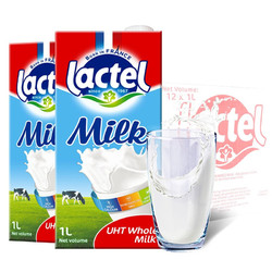 lactel 兰特 Lactel）兰特全脂纯牛奶1L*12
