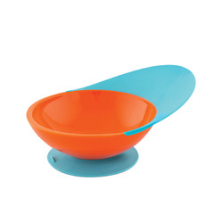 boon Boon吸盘碗儿童婴儿辅食碗 防摔防滑新生儿宝宝餐具蓝色/橘色1个