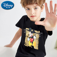Disney 迪士尼 儿童t恤2021新款男童短袖 胖童装加肥加中大童纯棉女童夏季