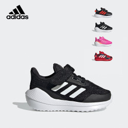 adidas 阿迪达斯 2021春季EQ19 RUN EL I男婴童魔术贴跑步鞋运动鞋FX2257一号黑/白25码/145mm/7-k