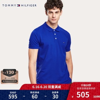 TOMMY HILFIGER 汤米·希尔费格 男装休闲纯棉纯色翻领短袖POLO衫12559