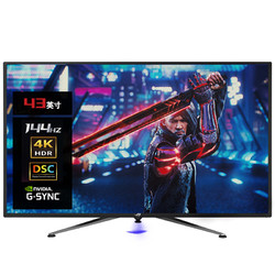 ROG 玩家国度 PG43UQ 43英寸VA显示器（3840×2160、144Hz、90%DCI-P3、HDR1000）