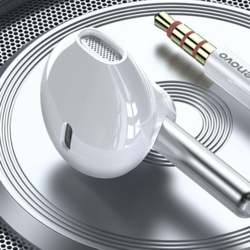Lenovo 联想 半入耳式动圈降噪有线耳机 玉瓷白 3.5mm